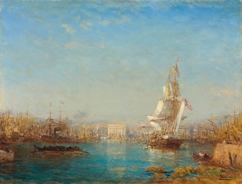 Félix Ziem - The entrance to the canal, Marseille
