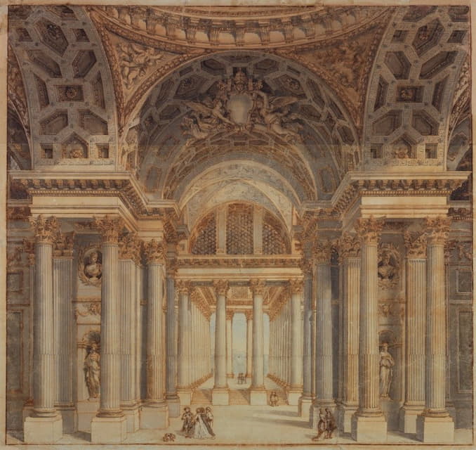 Anonymous - Stage Design, Interior of Papal Palace