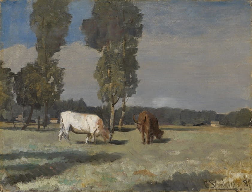 Christian Skredsvig - French Landscape with Cattle