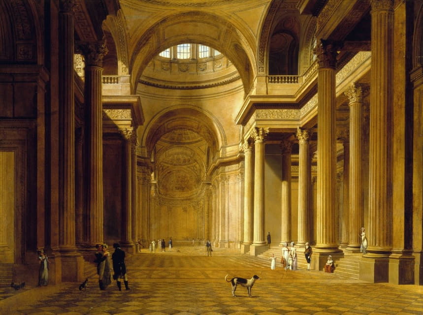 Etienne Bouhot - Vue intérieure du Panthéon
