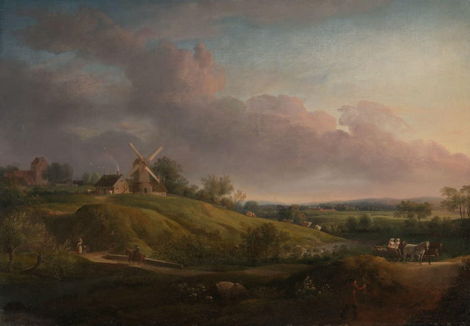Jens Juel - Landscape with a Church and a Mill