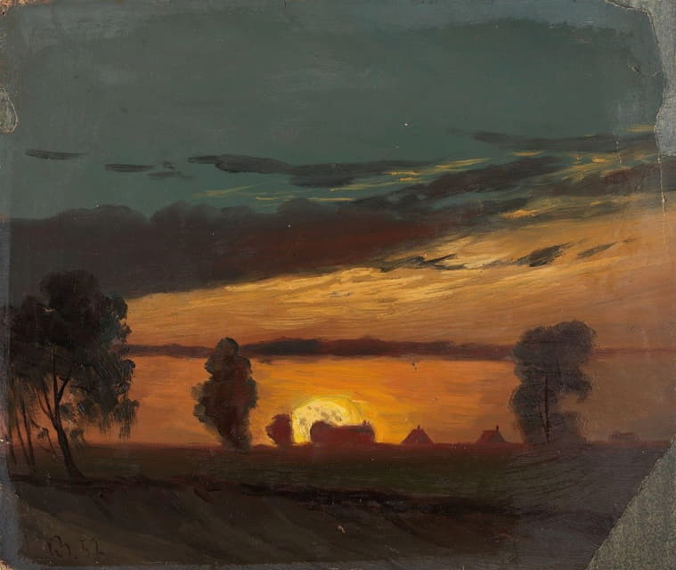 Knud Baade - Landscape in Sunset