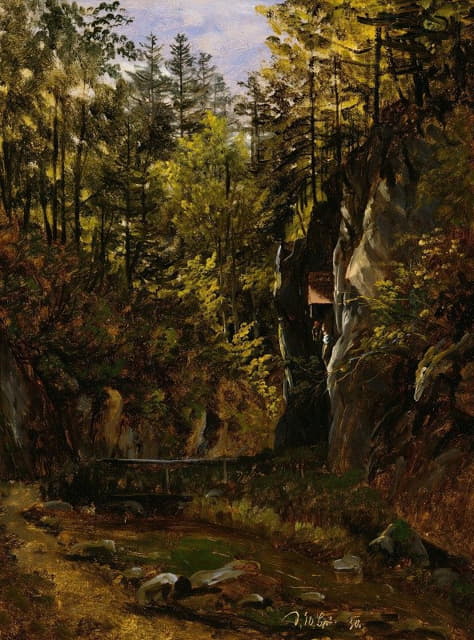 Thomas Fearnley - A Forest Road with an Altar