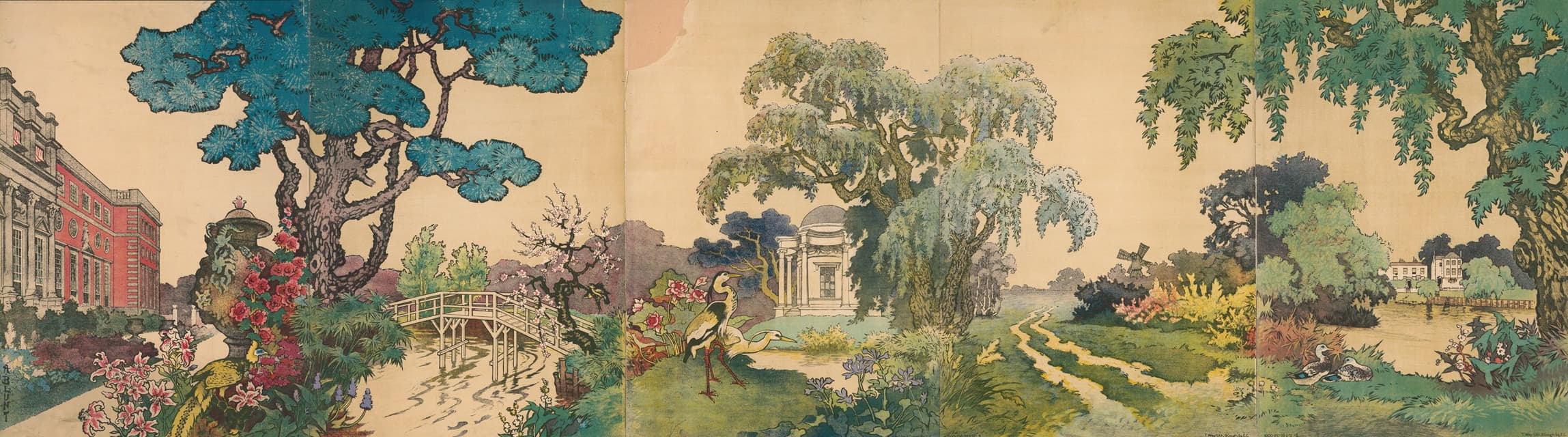 A. Blunt - Estate, gardens, birds, and pond