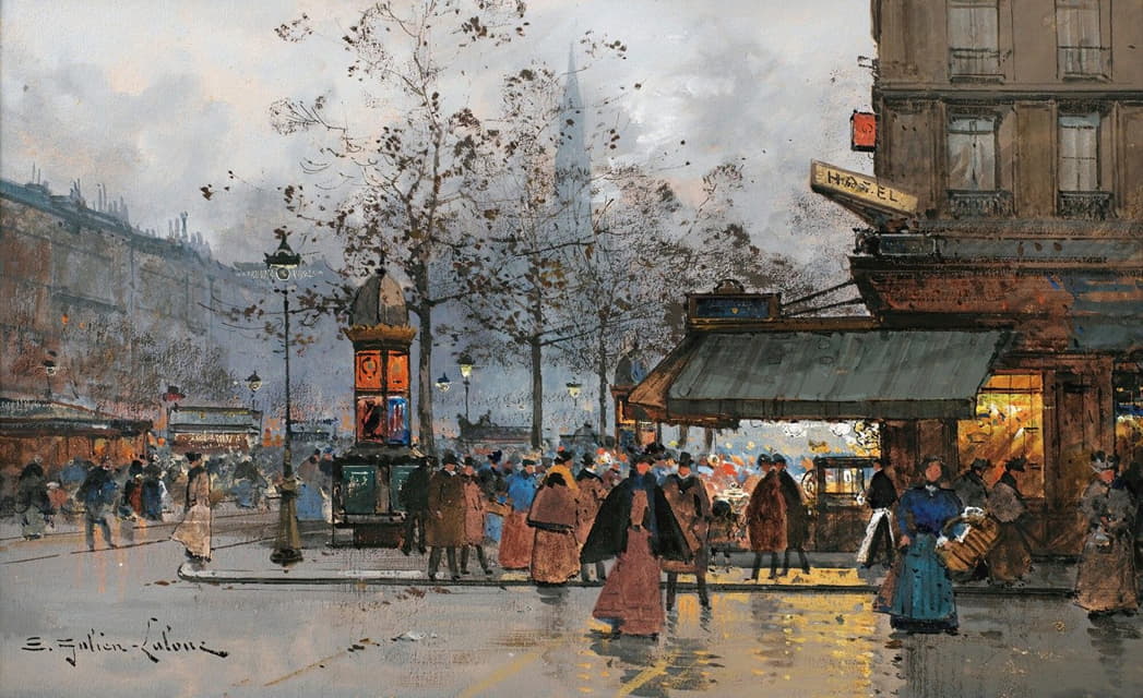 Eugène Galien-Laloue - Boulevard Animé À Paris