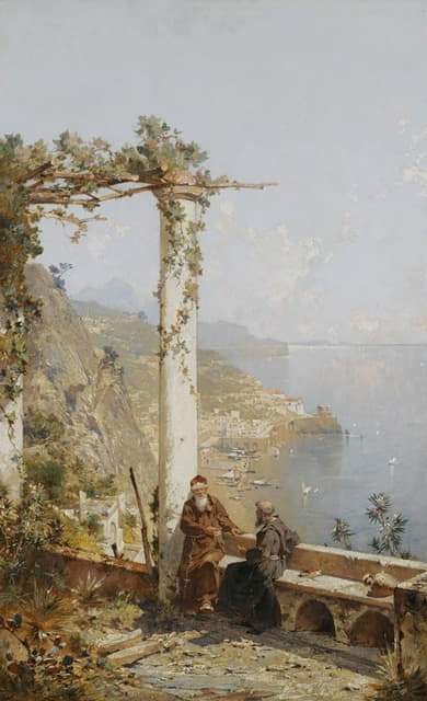 Franz Richard Unterberger - Amalfi Above The Bay Of Naples