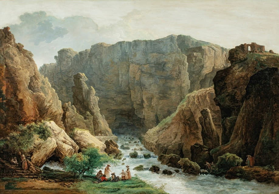 Hubert Robert - The Springs At Fontaine De Vaucluse
