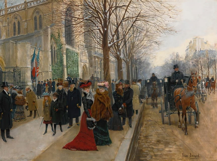 Jean Béraud - Après L’office À L’église De La Sainte Trinité, Noël 1890