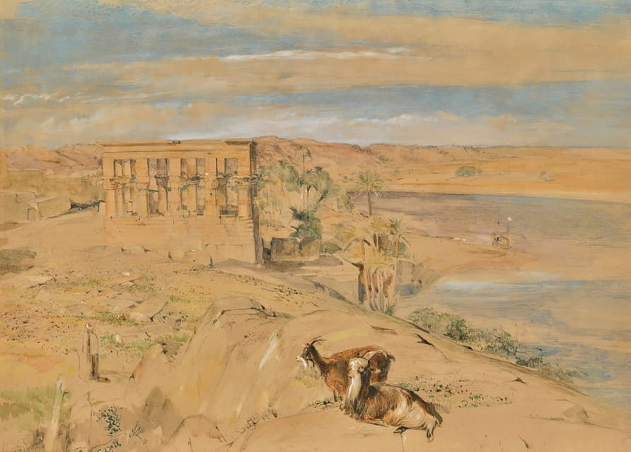 John Frederick Lewis - The Hypaethral Temple At Philae, Upper Egypt