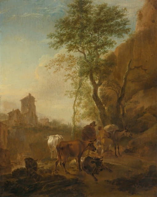 Nicolaes Pietersz. Berchem - Italianate Landscape With Cows