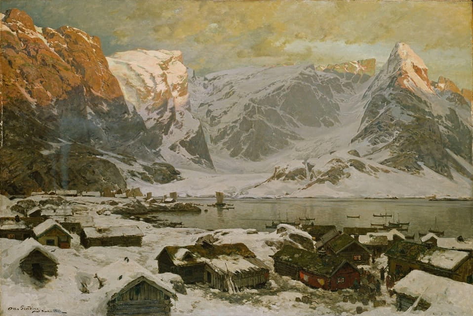 Otto Sinding - View from Reine in Lofoten