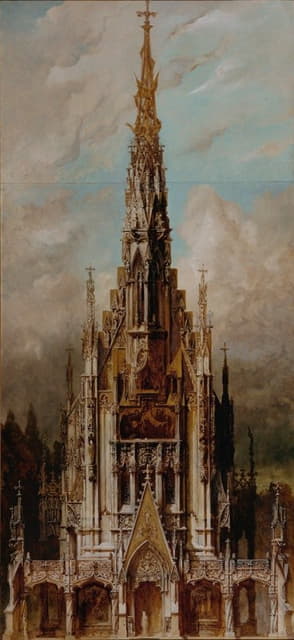 Hans Makart - Gotische Grabkirche St. Michael, Turmfassade