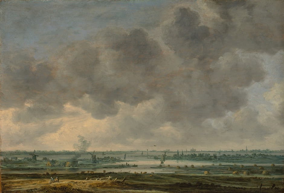 哈勒姆和Haarlemmer Meer的景色