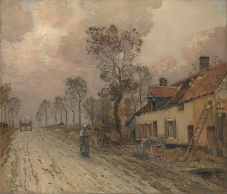 Jean Charles Cazin - The Route Nationale at Samer