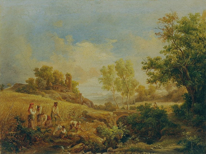 Károly Markó - Landschaft mit Heuernte
