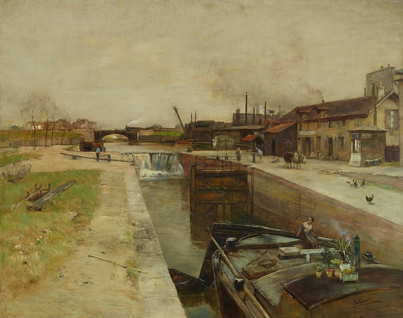 Rudolf Ribarz - Schleuse am Kanal von St. Denis