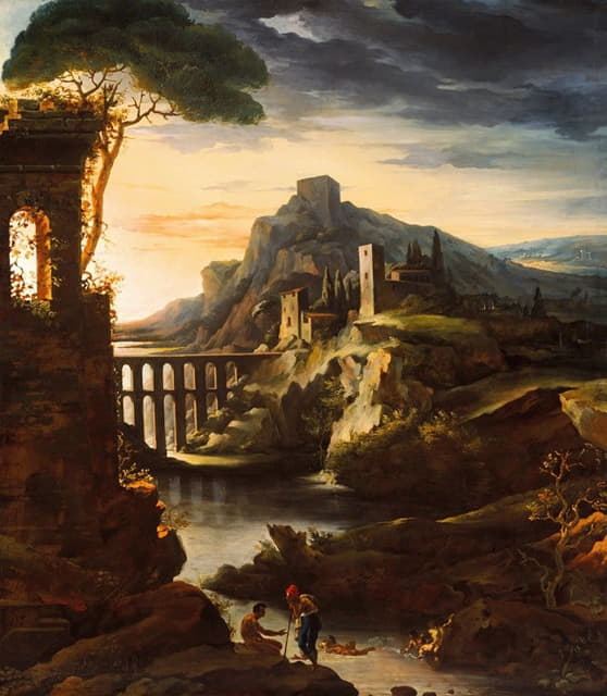 Théodore Géricault - Evening; Landscape with an Aqueduct