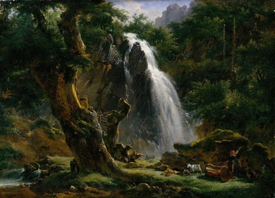 Achille Etna Michallon - Waterfall at Mont-Dore