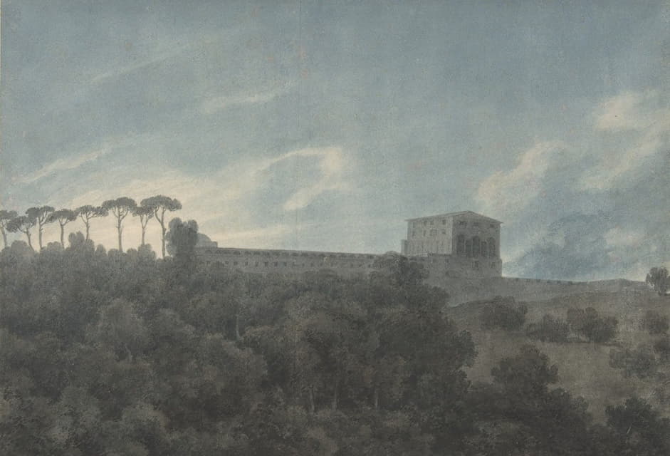 John Robert Cozens - View of the Villa Lante on the Janiculum in Rome