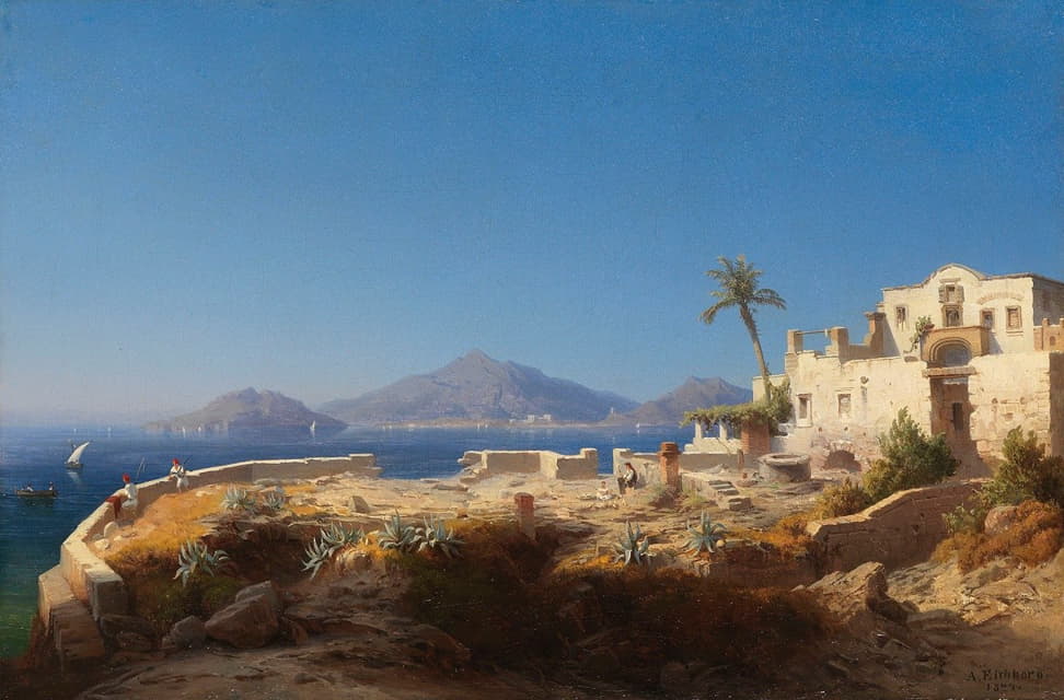 Albert Eichhorn - Ansicht der Insel Salamis von Nordosten