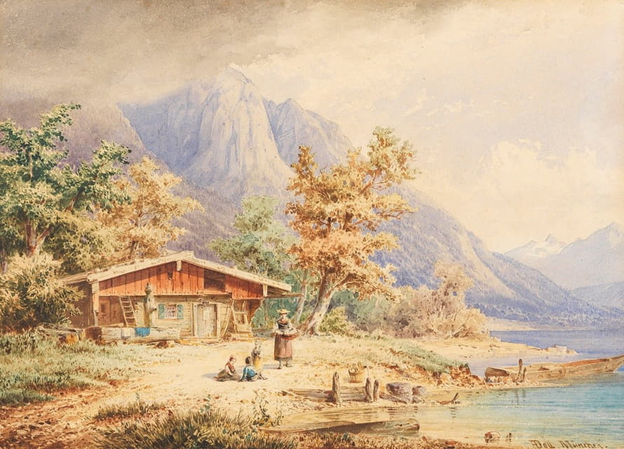 Anton Doll - Berghütte am See