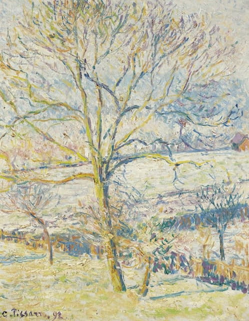 Camille Pissarro - Le Grand Noyer, Gelée Blanche Éragny