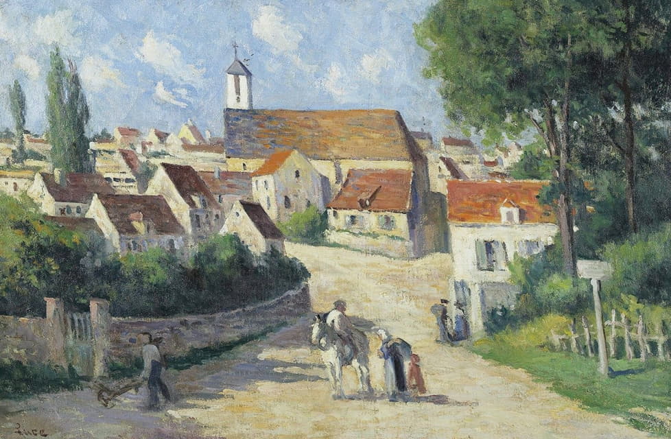 Maximilien Luce - Guernes, La Rue De Village