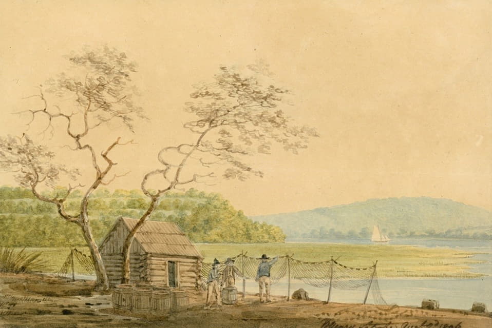 Benjamin Henry Latrobe - View from the Packet Wharf at Frenchtown Looking down Elk Creek