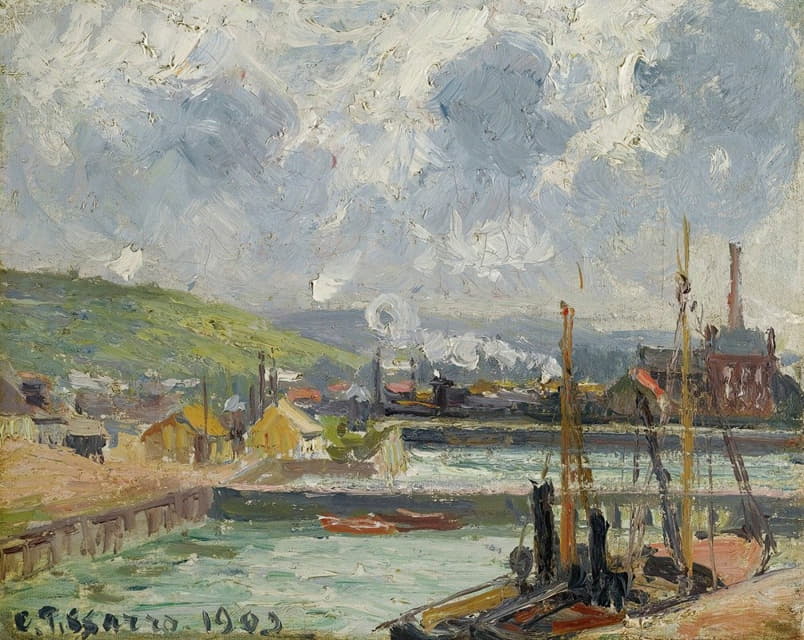 Camille Pissarro - Darse De Pêche Et Bassin Duquesne, Dieppe, Temps Gris Lumineux