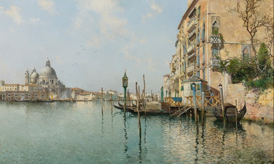 Emilio Sánchez-Perrier - At The Mouth Of The Grand Canal, Santa Maria Della Salute In The Distance