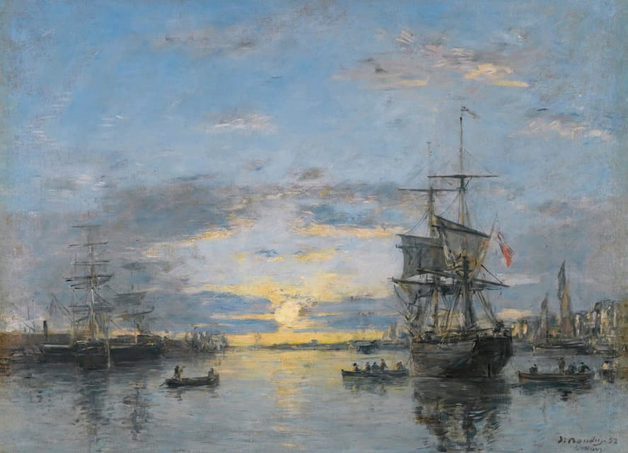 勒阿弗尔。日落前的港口