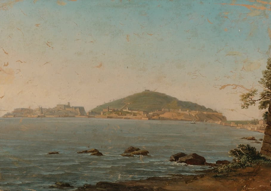 Simon Denis - A View Of Naples From The Portici, The Castel Dell’ovo On The Left