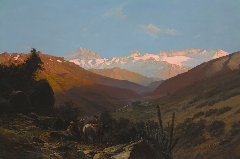 智利安第斯山脉的一幕