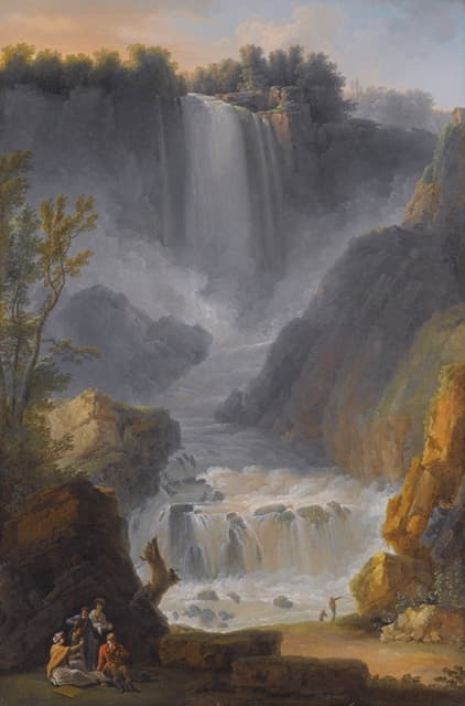 Claude-Louis Châtelet - A View Of The Marmore Falls Near Terni