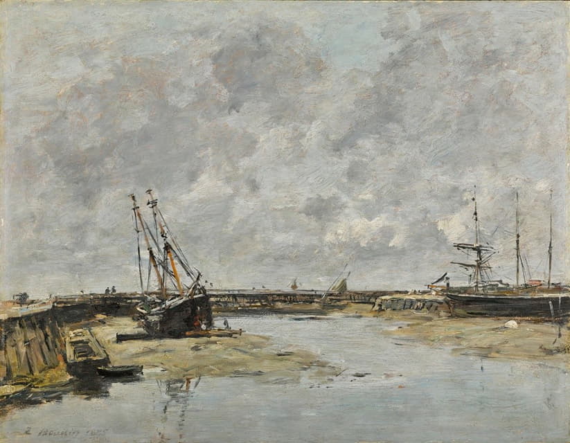 Eugène Boudin - Trouville, les jetées, marée basse