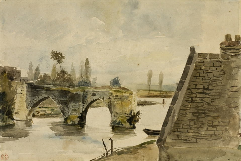 Eugène Delacroix - The Old Bridge at Nantes