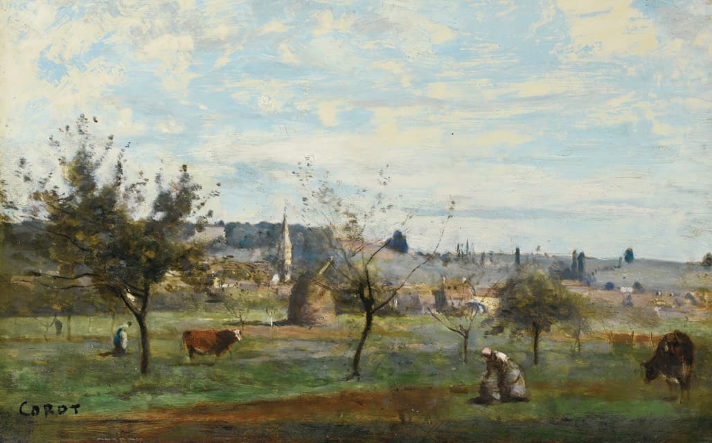 Jean-Baptiste-Camille Corot - Un Village Des Environs De Mantes