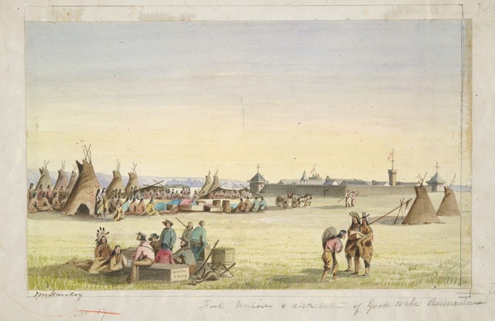 John Mix Stanley - Fort Union and Distribution of Goods to the Assiniboins