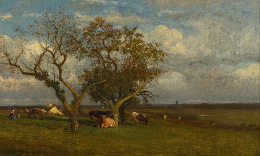 Jules Dupré - Landscape With Cows