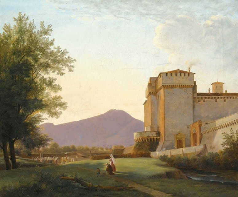 Pierre-Athanase Chauvin - A View Of The Abbey Of Grottaferrata