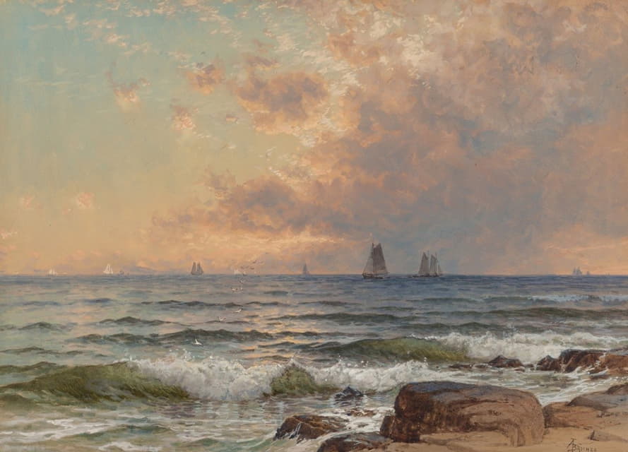 Alfred Thompson Bricher - Sails at Sunset