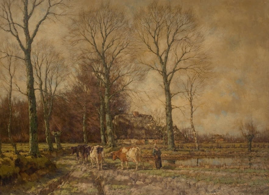 Arnold Marc Gorter - Landscape with Cattle