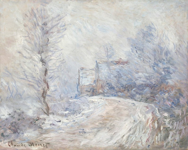 Claude Monet - L’entrée de Giverny sous la neige