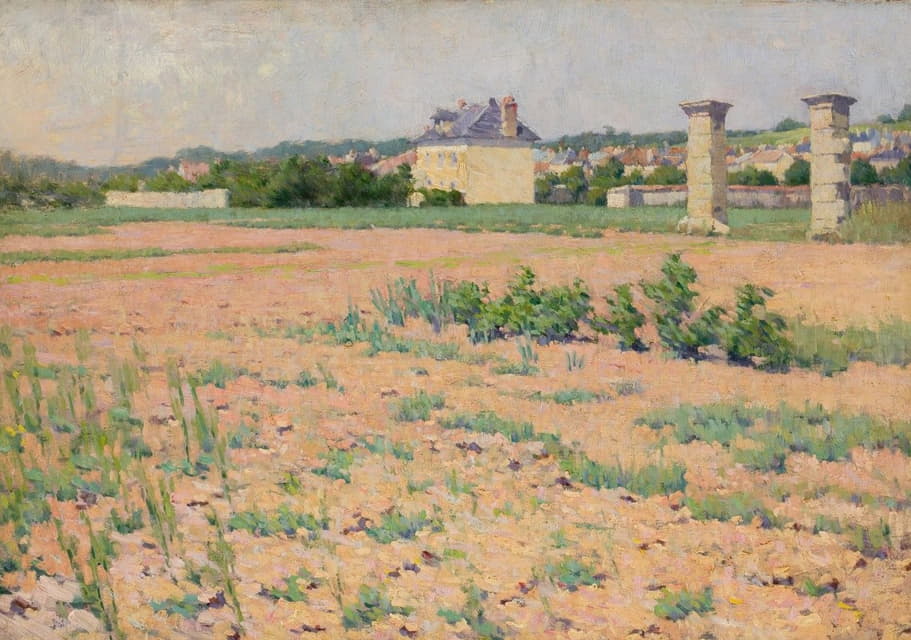 French School - French Country Landscape with Houses in the Distance
