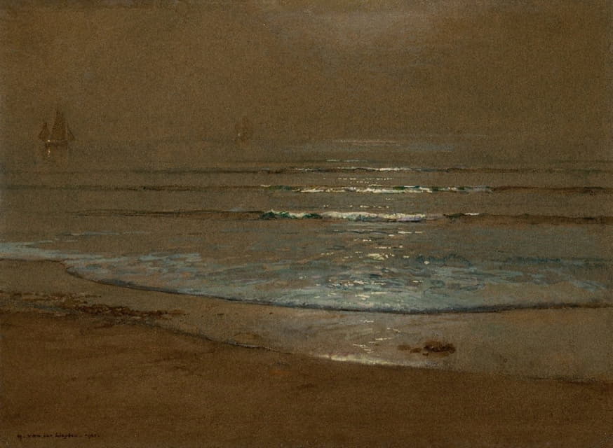 Harry Van Der Weyden - Beach and Waves in the Moonlight
