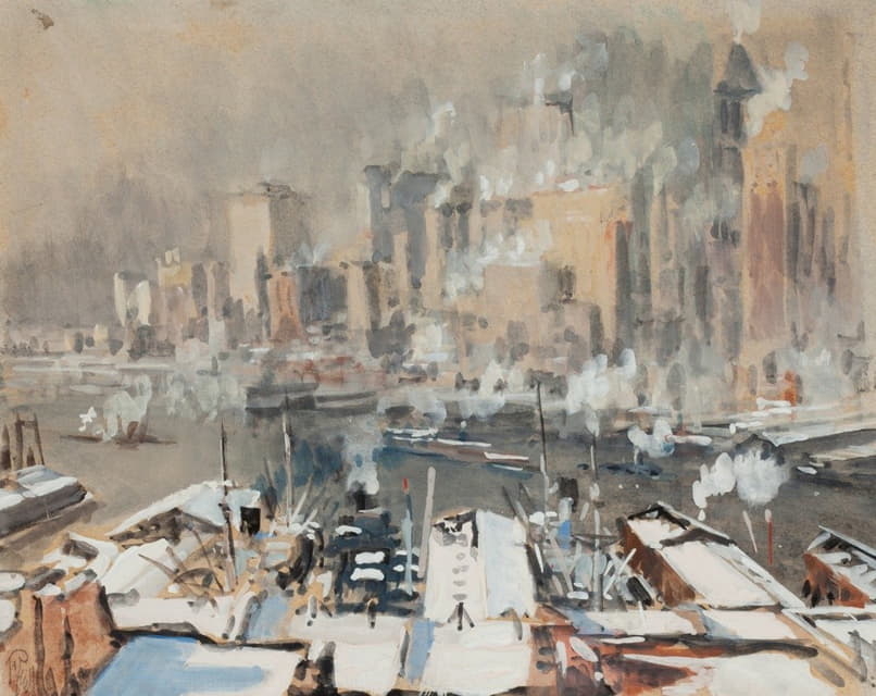 Joseph Pennell - New York Harbor