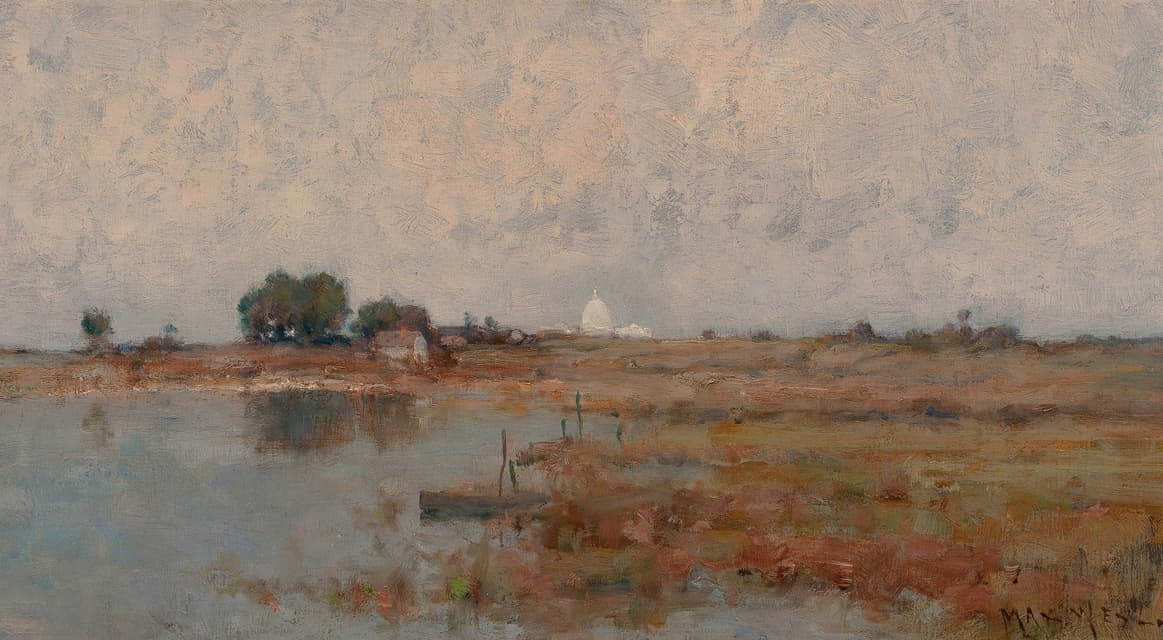 Max Weyl - Potomac Marshlands with the United States Capitol in the Distance