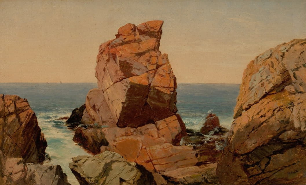 William M. Hart - Rocks on the Shore
