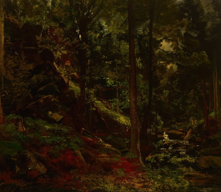 Adolf Dressler - Stream in the Woods