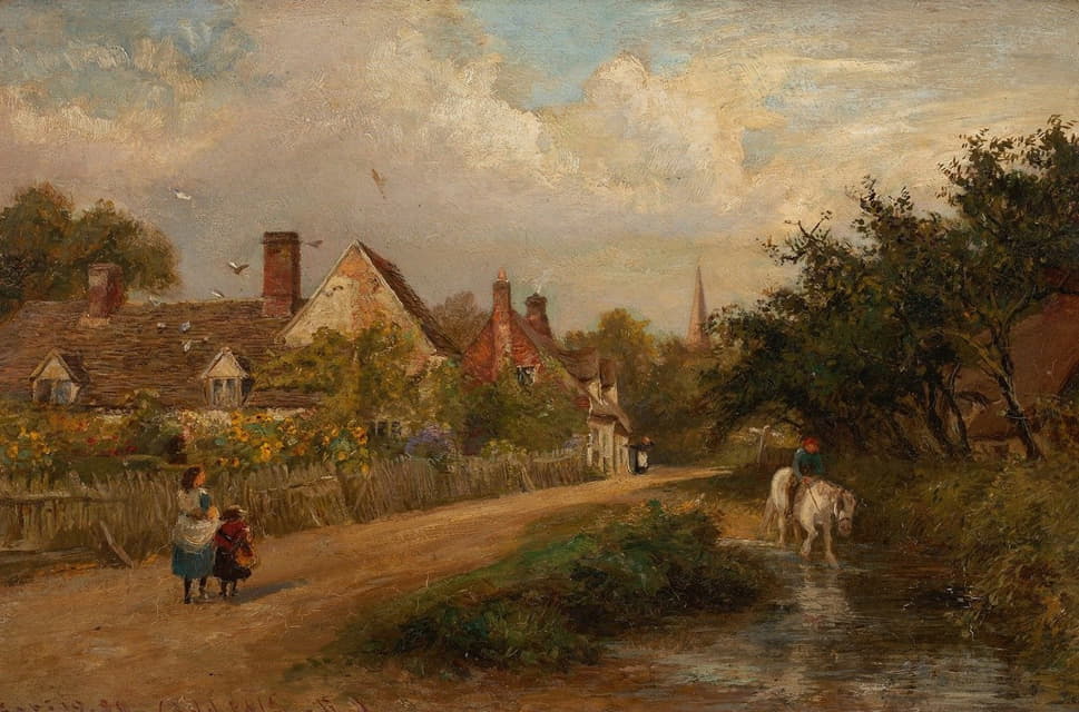 Charles James Lewis - Village Scene